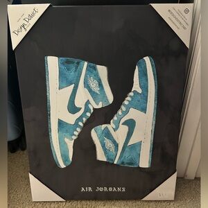 District Blue and White Air Jordans Art Print